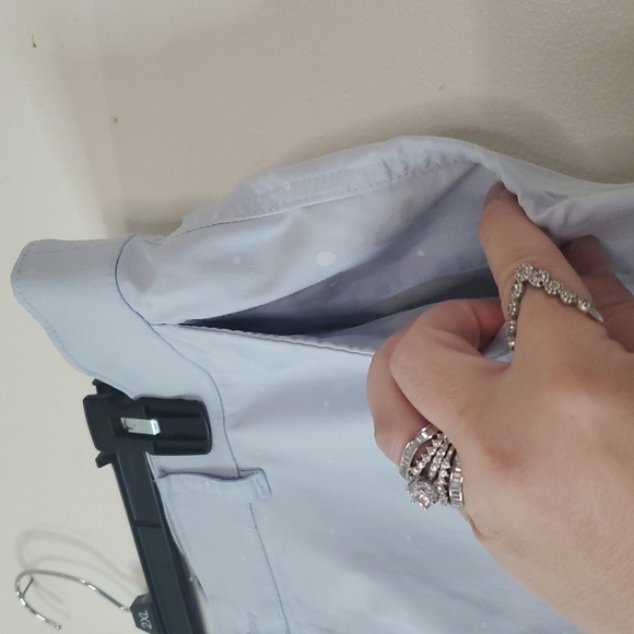 Mens Nike Standard Fit Light Blue Chino Shorts White Dots Size 42 Golf Preppy - Picture 2 of 14